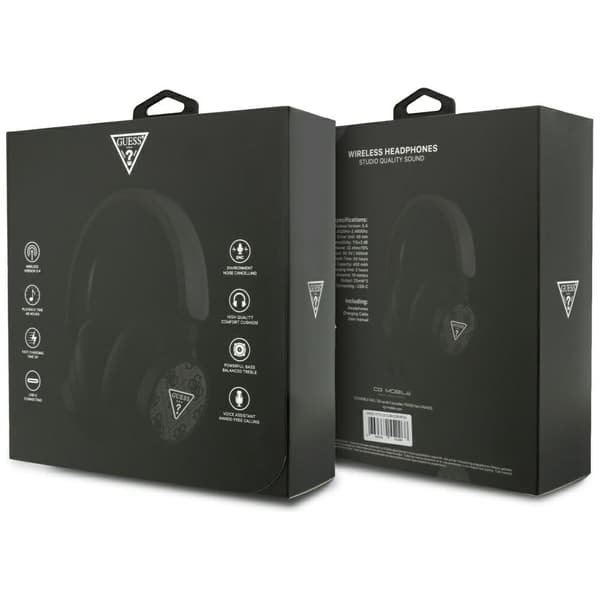 Guess 4G Triangle Logo Bluetooth Over-Ear Hovedtelefoner Sort