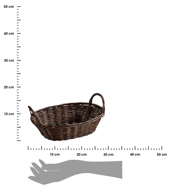 Oval korg för bröd och frukt, brun