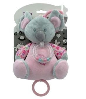 Lyserød koala spilledåse 18 cm