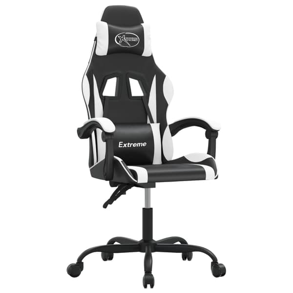 vidaXL gamingstol, sort og hvid, kunstlæder