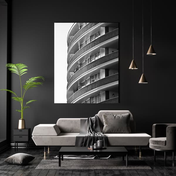 Lærredstryk Arkitektur Balkoner 40x50 cm