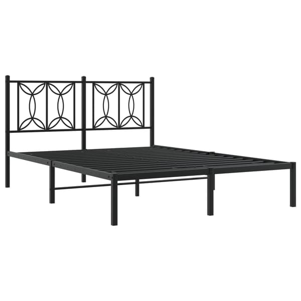 vidaXL metalsengestel med hovedgærde sort 140x190 cm