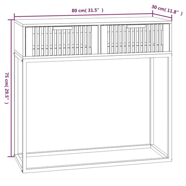 vidaXL konsolbord, sort, 80x30x75 cm