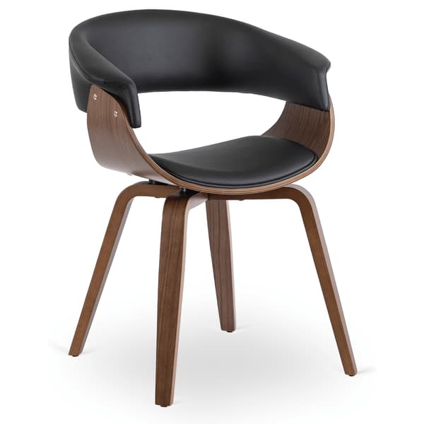 GARY Klädd bentwood-stol valnød/sort øko-læder modern loft