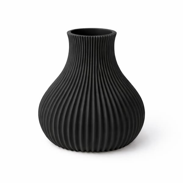 Dekorativ sort vase til tørre/blokblomster