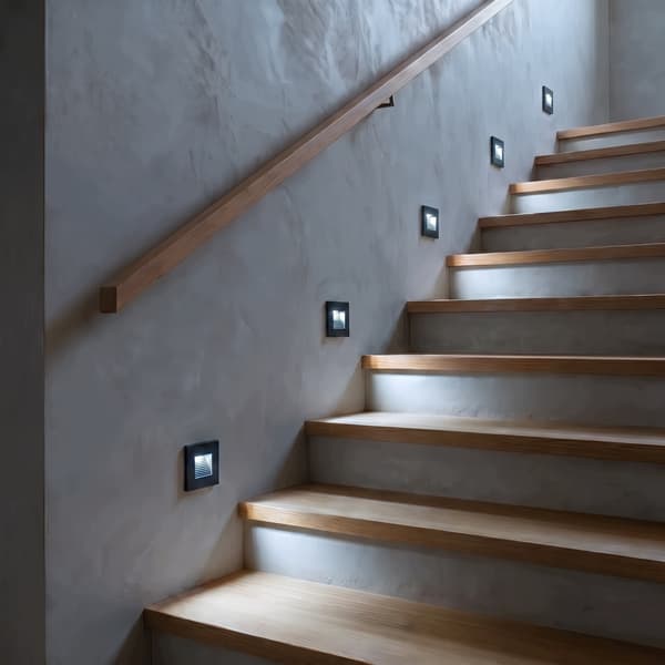 LED-trappbelysning svart 230V aluminium rörelse- och skymningssensor 6000K