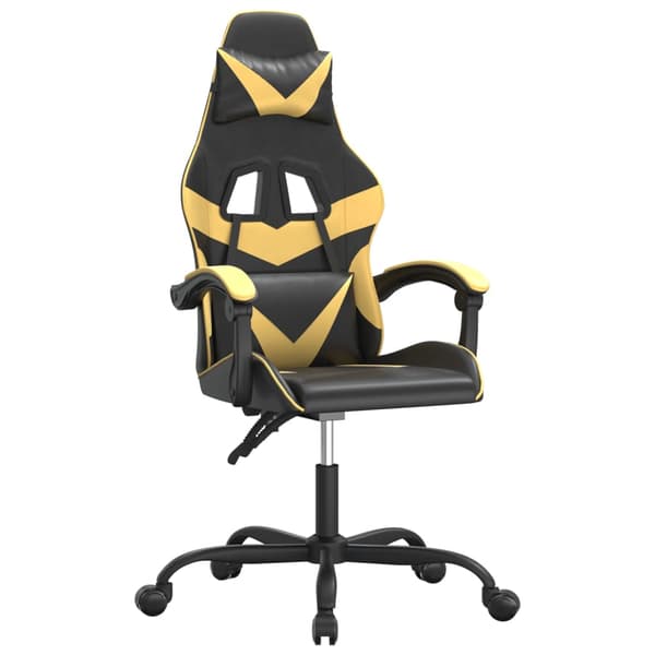 vidaXL gamingstol, sort og guld, kunstlæder