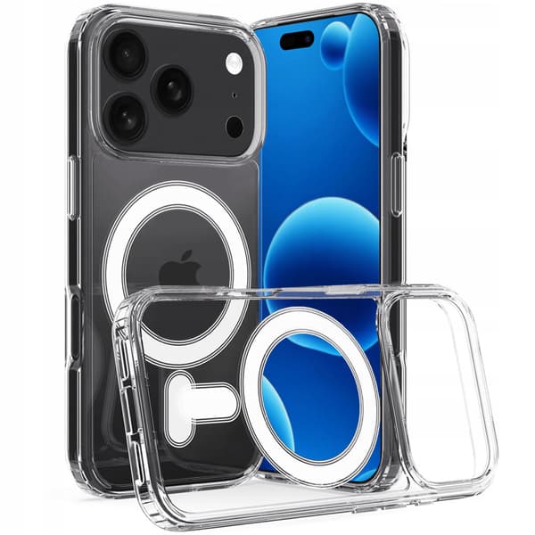 Etui til Apple iPhone 17 Pro FORSTÆRKET BAGSIDER til MAGSAFE CLEAR CASE + Glas