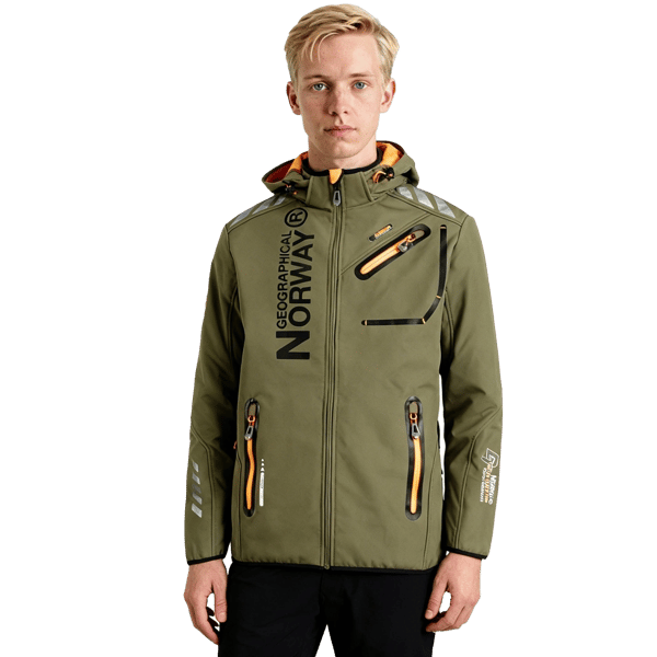 Geographical Norge Softshell jacka khaki orange herr M