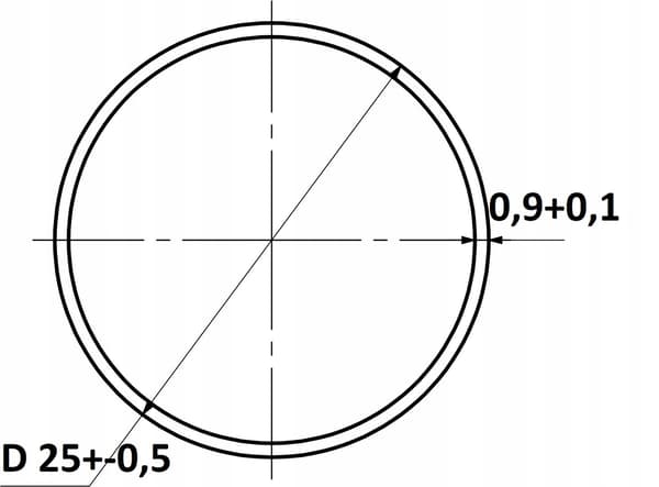 Förkromad möbelstång, diameter 25 mm, rör 60 cm