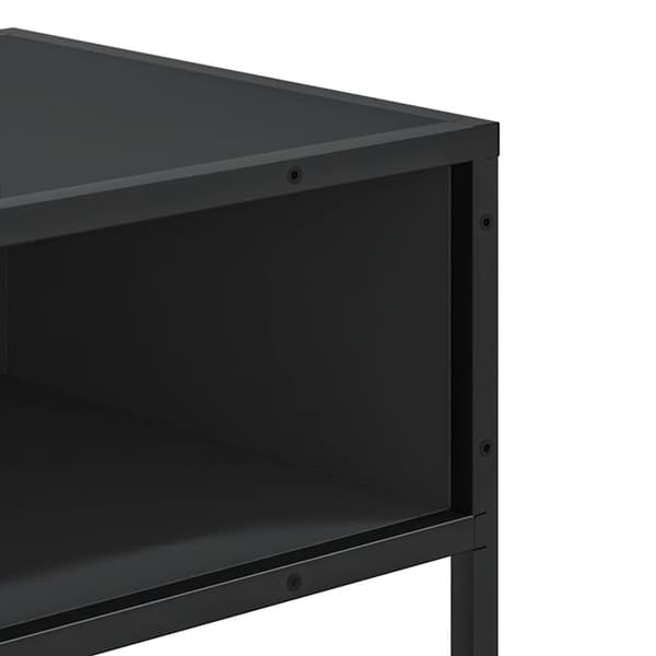 vidaXL konsolbord, sort, 90x35x80 cm, træbaseret materiale