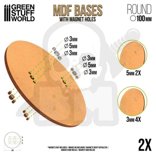 GSTU503401 Rund MDF-bas 100 mm 2-pack