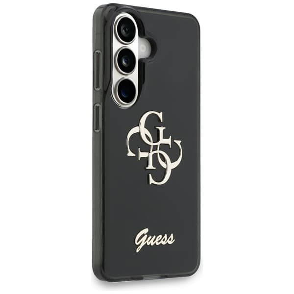 Guess IML Big Metal 4G Script cover til Galaxy S26, sort