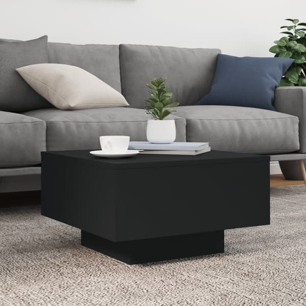 vidaXL LED sofabord sort 55x55x31 cm