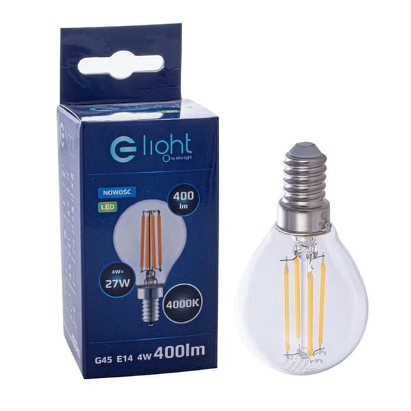 LED-filamenttilamppu 4W G45 E14 4000K