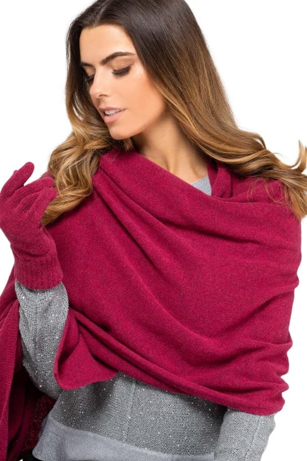 SCARF*01 dam vinter fuchsia färg