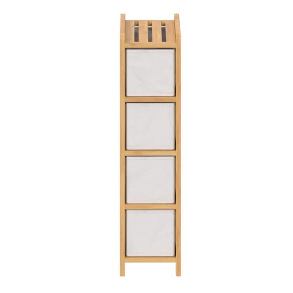 Badrumshylla med 4 korgar Tidy Box