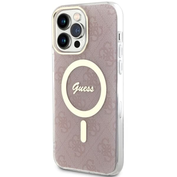 Guess IML 4G MagSafe-etui til iPhone 14 Pro Max, lyserød