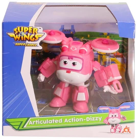 Super Wings flygplan Articulated Action Dizzy 8cm