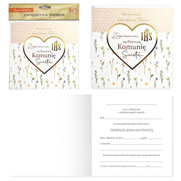 Invitation til første kommunion, 5 stk.