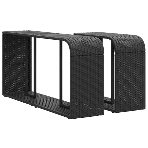 vidaXL skabe, sæt med 2, sort, polyrattan