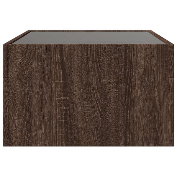 vidaXL Infinity sofabord med LED-lys brunt egetræ 70x50x30 cm