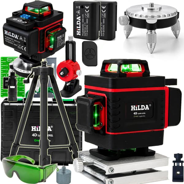 360° PLANLASERNIVÅ HILDA 4D KRYSSLASERSTATIV 160 CM