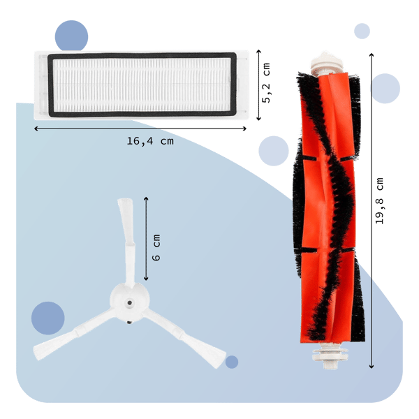 Harjasuodatinsarja Roborock E20 E25 E35 S50 S60 S65 S5 S6 MAXV S501:lle