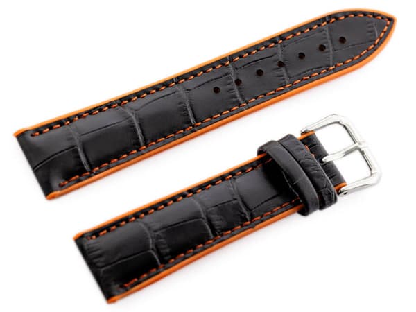 Gummirem til U18 - sort/orange - 20mm