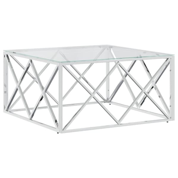 vidaXL sofabord 80x80x40 cm rustfrit stål og glas