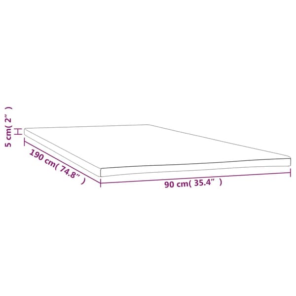 vidaXL topmadras 90x190x5 cm
