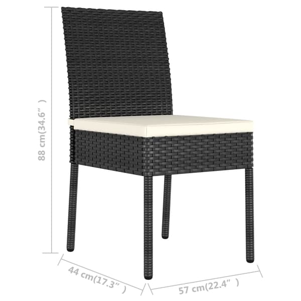 vidaXL havestole, sæt med 2, polyrattan, sort