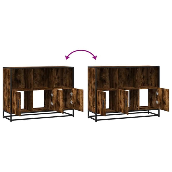vidaXL kommode, røget eg, 100x35x76 cm, træbaseret materiale