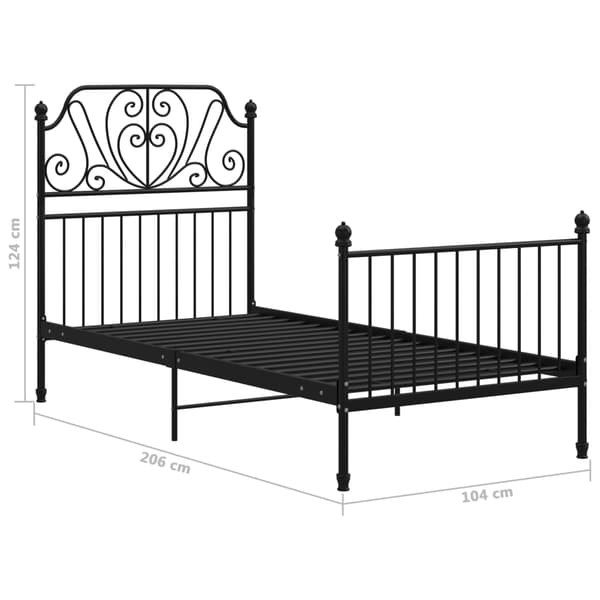 vidaXL sengestel sort metal 100 x 200 cm