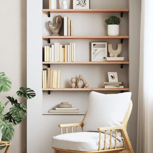 vidaXL hylde, 80x20x2 cm, ubehandlet massivt egetræ
