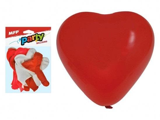 Oppustelige hjerteballoner 30 cm 12 stk. MIX