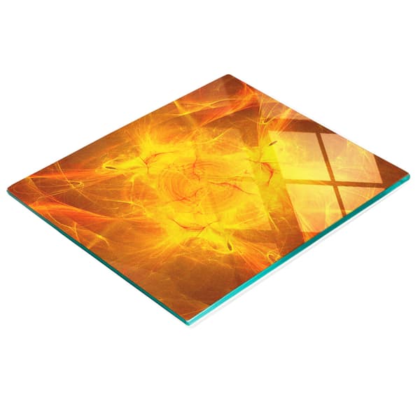 Dekorativ glastavle med grafik til servering af snacks, guld, 60x52 cm