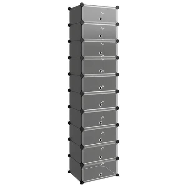 vidaXL skohylde sort 44x32x174 cm PP