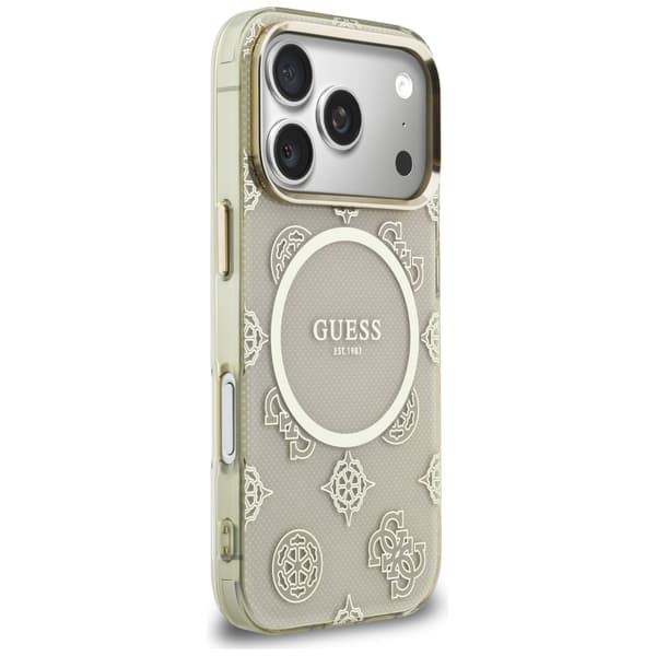 Guess IML Peony Dot MagSafe-etui til iPhone 17 Pro i beige