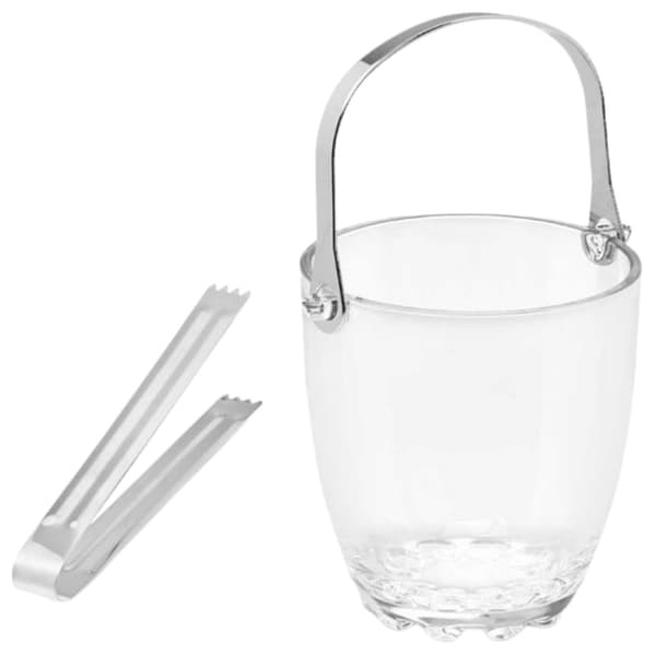 Lasinen jääämpäri 0,8 l metallipihdeillä