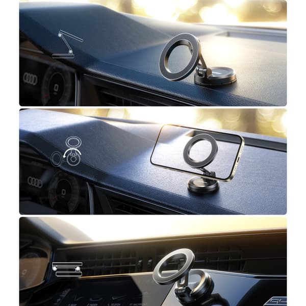 MagSafe Magnetisk Bil Smartphone Holder til Dashboard - Sort