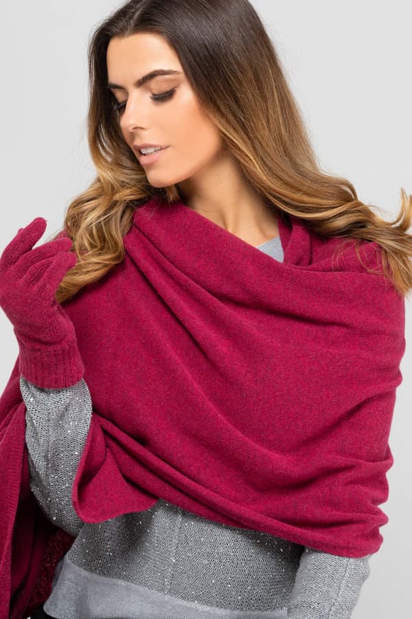 SCARF*01 dame vintertørklæde i fuchsia farve