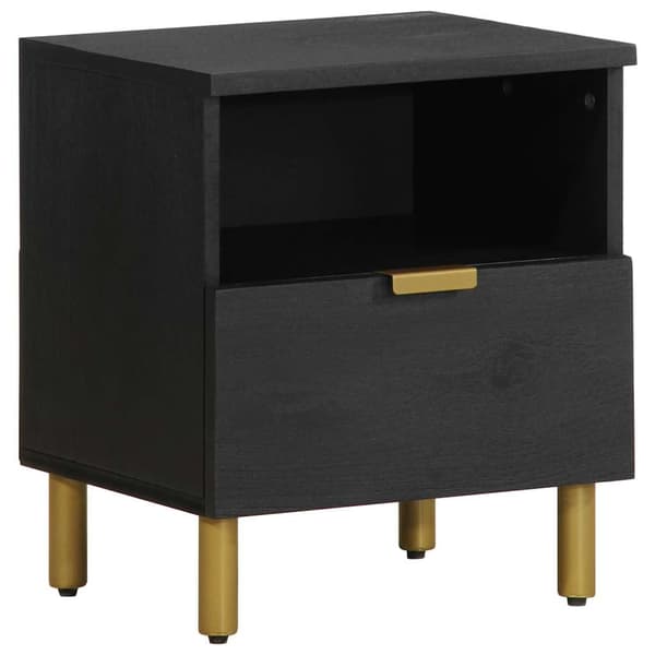 vidaXL sengebord, sort, 40x33x46 cm, træbaseret materiale