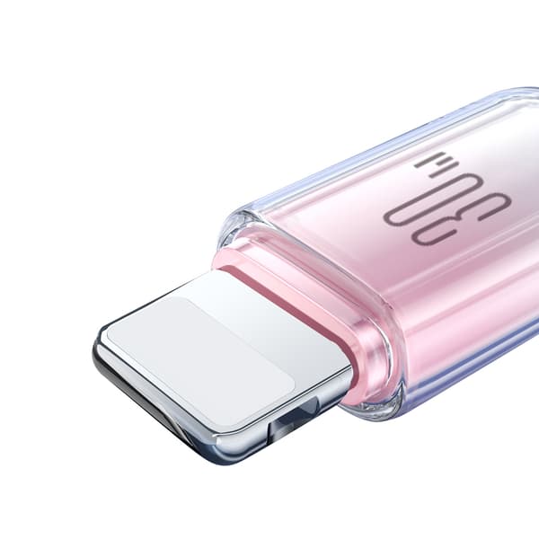 Crystal-Clear Series 30W USB-C til iPhone Lightning-kabel 1,2m - Hvid