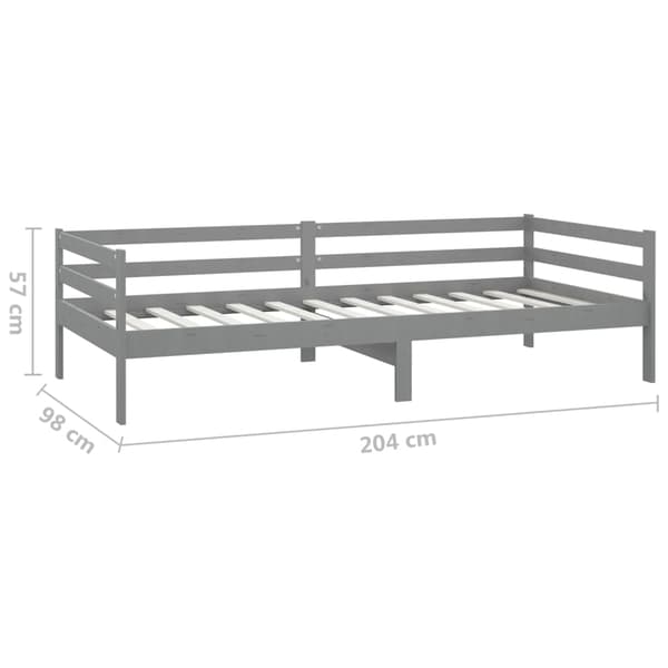 vidaXL Dagbädd grå massiv furu 90x200 cm