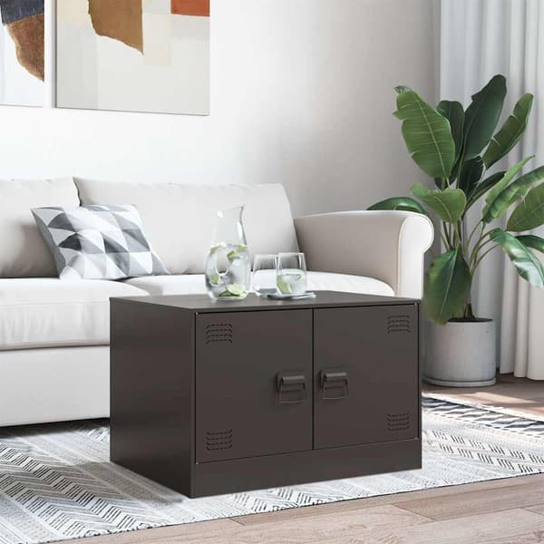 vidaXL sofabord, sort, 67x50x44 cm, stål