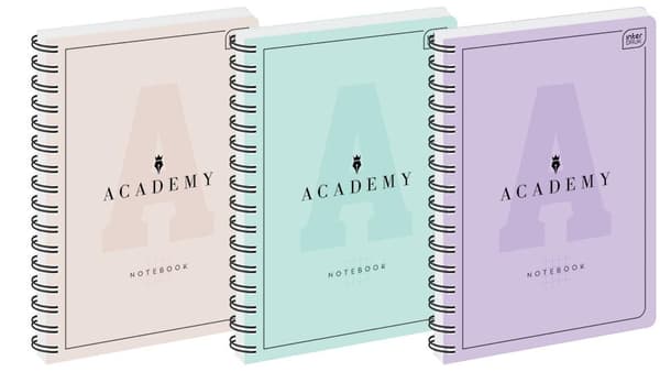 A5/100K Academy pastelgrid notesbog (5 stk.)