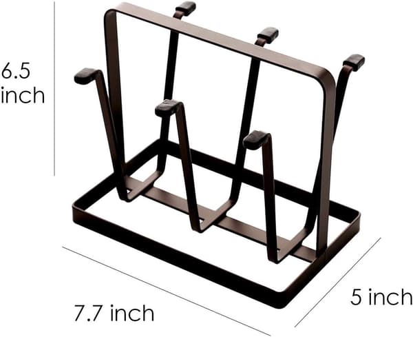 Tørrestativ i sort metal i glas