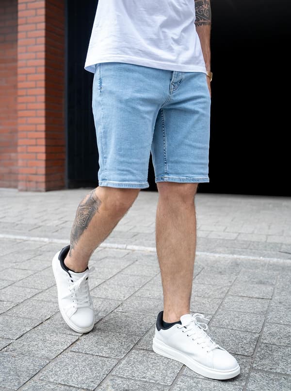 Ljusblå denimshorts för män MyStars Classic 30