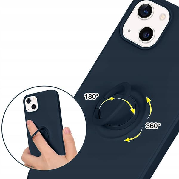 BAKSIDAN MED RING MARINBLÅ IPHONE 13 PRO MAX + GLAS